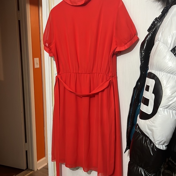 Beautiful size 10 spring/summer dress. more dark coral than red. - Picture 2 of 6